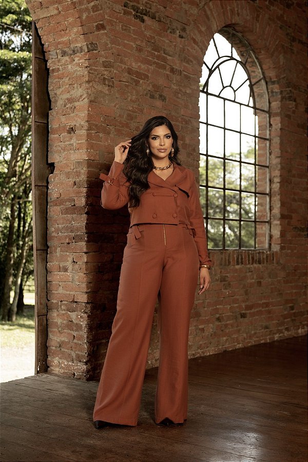 Conjunto Casaqueto e Calça com Fivelas Jatobá Quality Moda Plus Size Preview dvs
