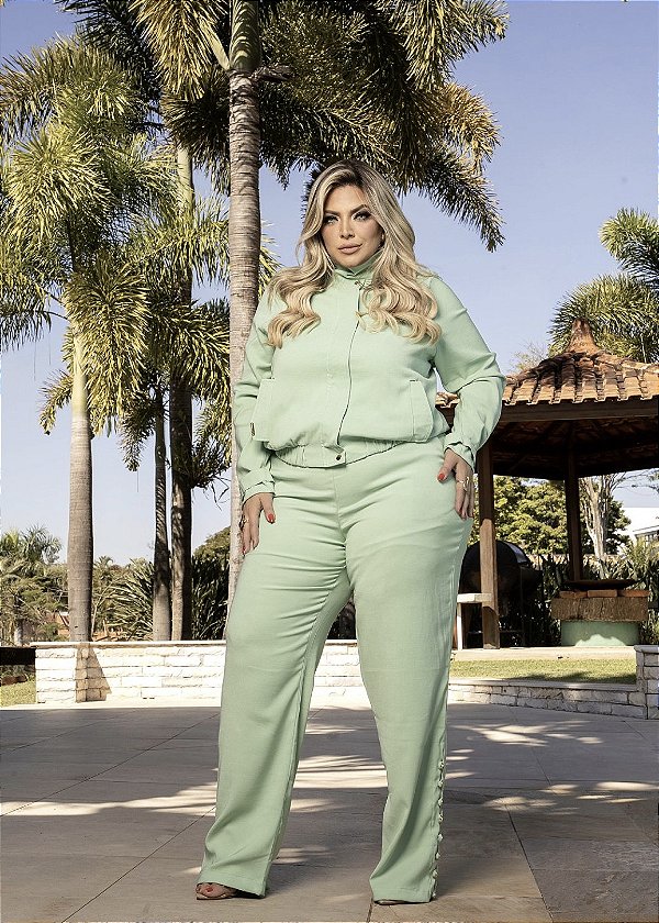 Jaqueta Verde Plus Size com Botões Quality Moda Plus Size Preview rml
