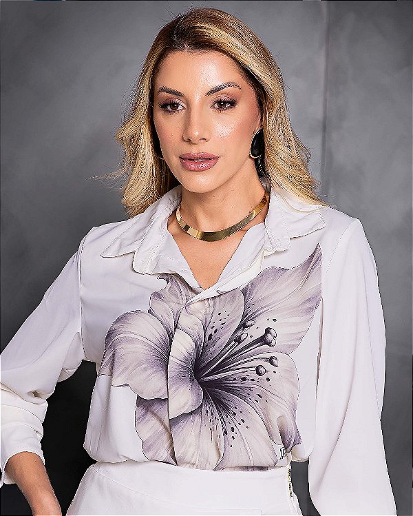 Camisa Plus Size Estampada Floral Quality Moda Plus Size Preview Dub