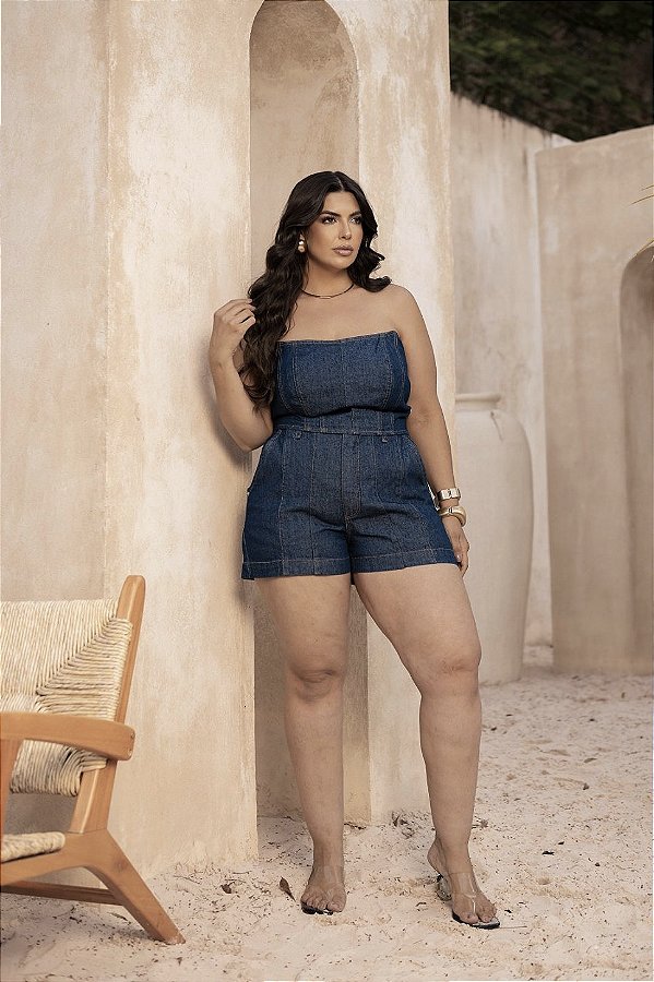 Short Jeans Escuro Quality Moda Plus Size dvs