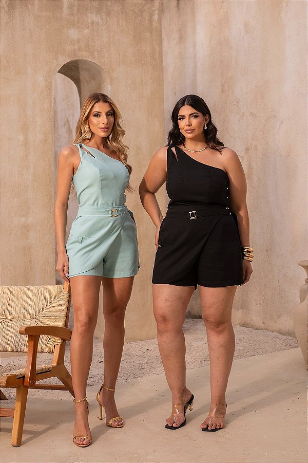 Conjunto Ombro Único com Saia-Short Quality Moda Plus Size dvs