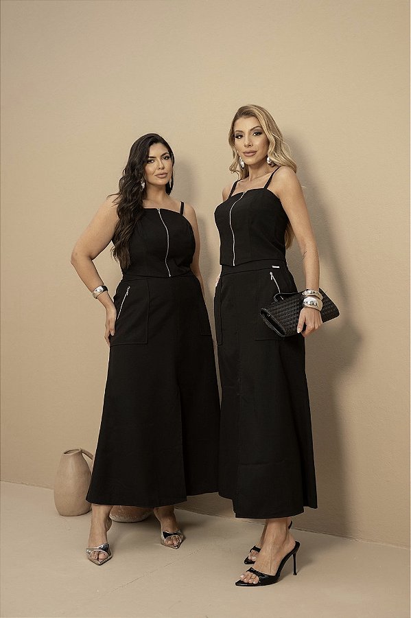 Conjunto Top e Saia Midi com Zíper Quality Moda Plus Size Preview dvs
