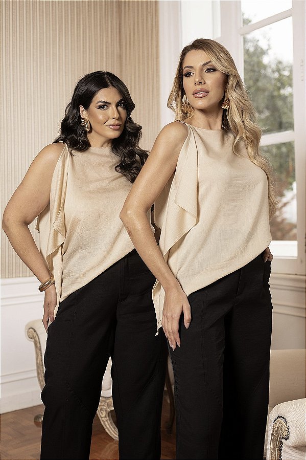 Blusa Lenço Detalhe Quality Moda Plus Size dvs