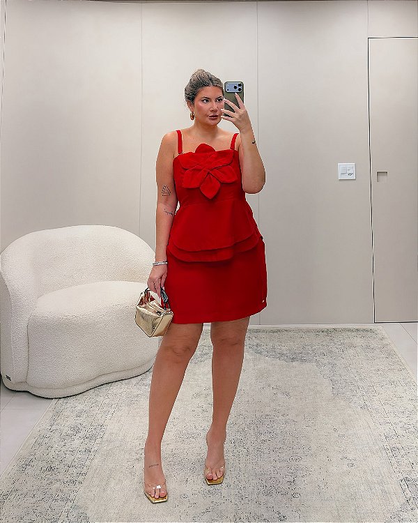 Saia Short Vermelha Quality Moda Plus Size Preview rml
