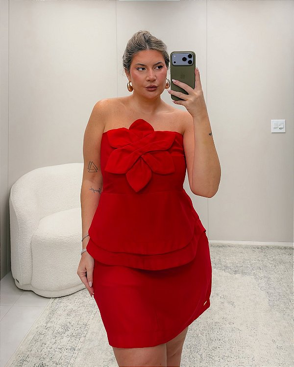 Cropped Vermelho Flor Quality Moda Plus Size Preview rml