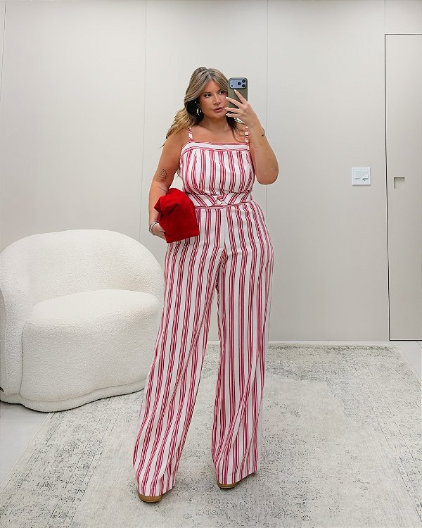 Conjunto Calça e Top Listrado Quality Moda Plus Size dvs Preview