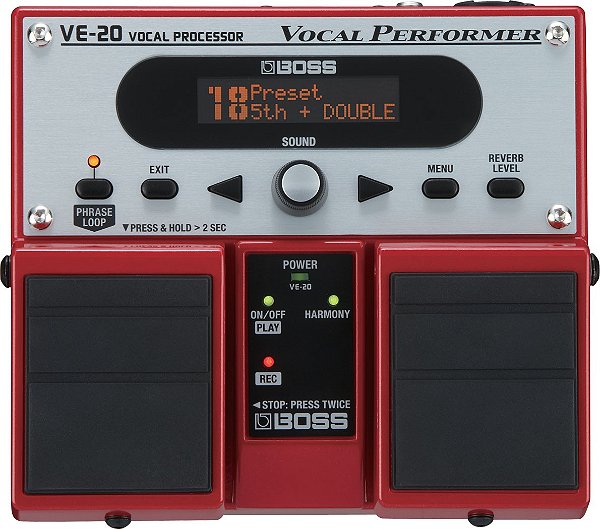 Processador de Efeitos Boss para voz Vocal Performer Ve-20