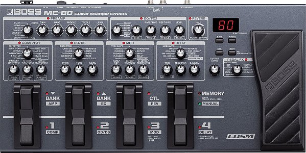 Pedaleira Boss Multiefeitos para Guitarra Me-80