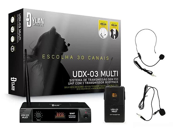 Microfone Dylan Headset Lapela Profissional Sem Fio Udx-03
