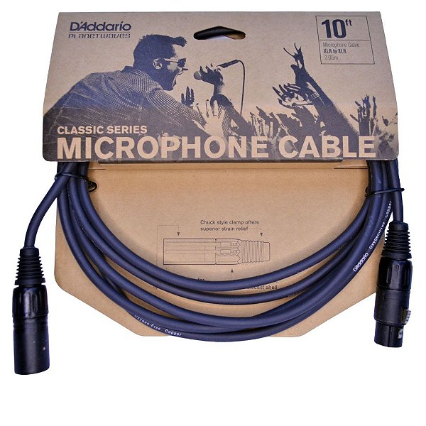 Cabo Para Microfone 3,05m D'Addario Classic Series PW-CMIC-10