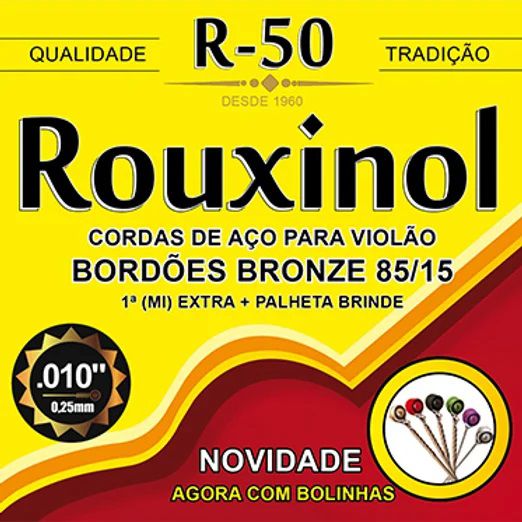 Encordoamento para violão aço bronze rouxinol R50