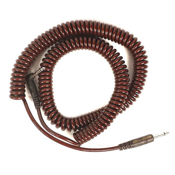 Cabo P10xP10 Espiral Marrom P10 90 9.15mt Mac Cabos