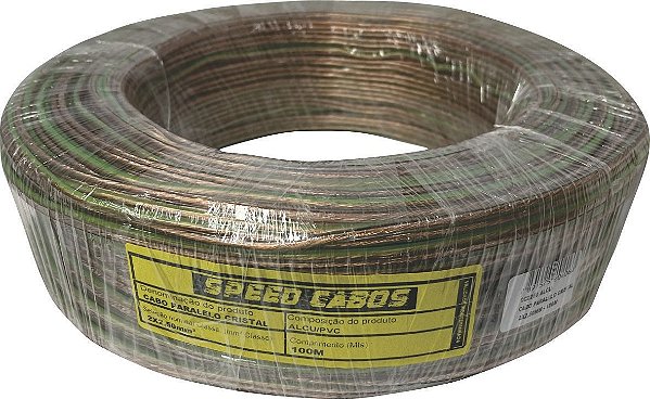 Cabo Paralelo Cristal Alcu Rolo 100M 2X2,50Mm Speed Cabos