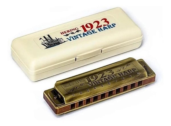 Gaita Hering Vintage Harp  Em Lá (A) Dourada 1020A