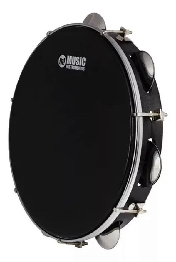 Pandeiro Phx 10" Abs Pele Preta 87-Abs Preto