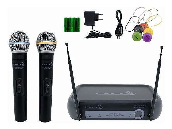 Microfone Lyco Sem Fio Duplo De Mão  Vh202 Vh02max Mm Pro Nf