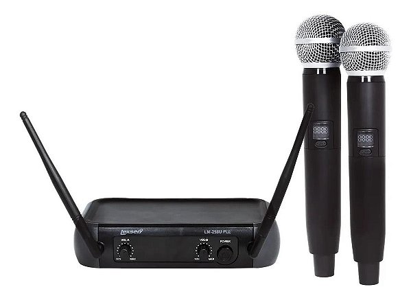 Microfone Sem Fio Lm-258U Uhf 2 Canais Frequência Fixa