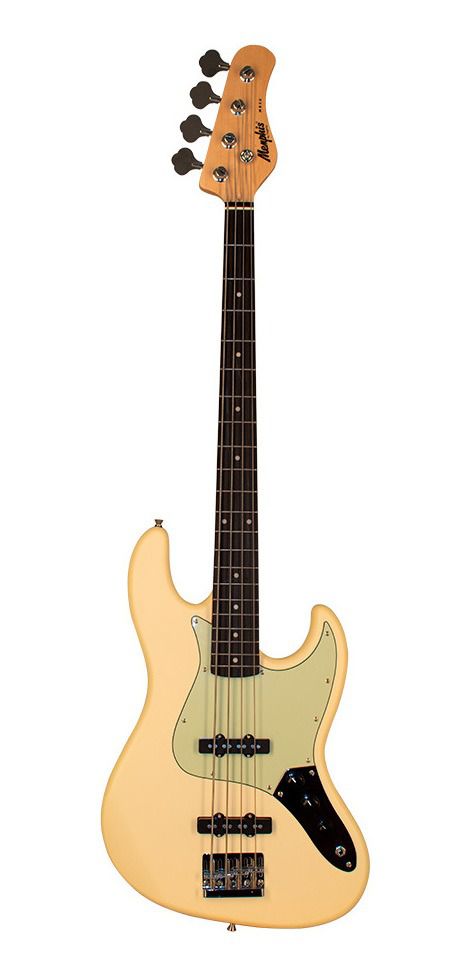 Contrabaixo 4 Cordas Memphis MB-50 Ows Olimpic White Satin