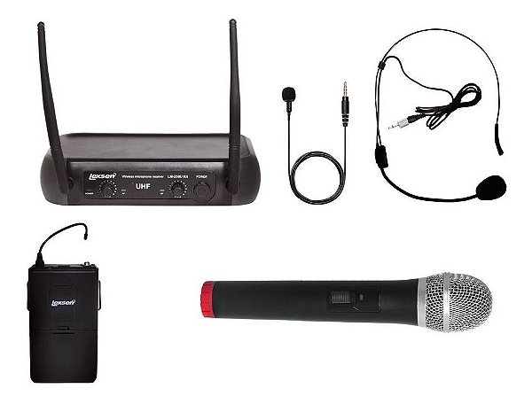 Kit Microfones Lexsen Lm-258u Uhf 2 Canais