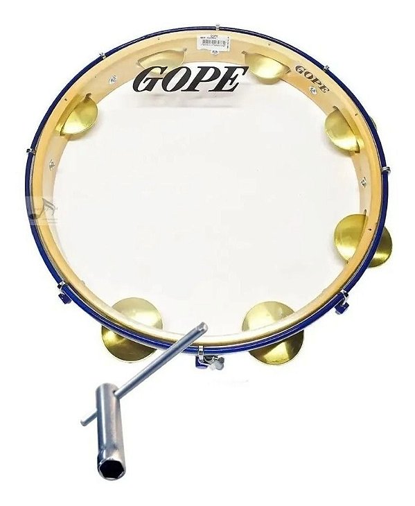 Pandeiro Gope 11 Sup Leve Aro Azul + Chave De Afinação