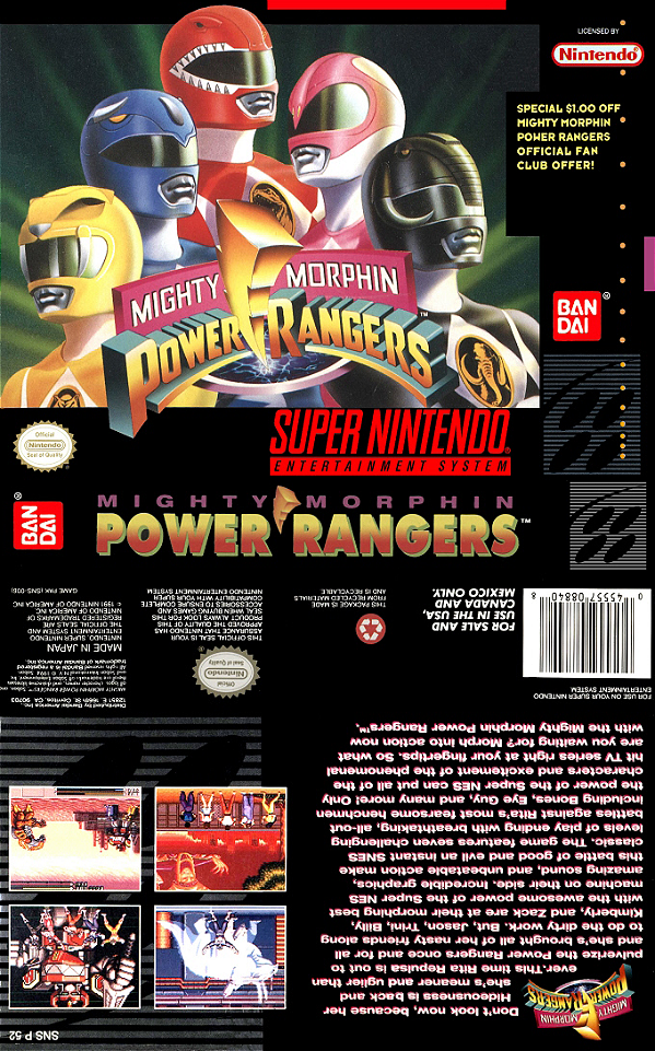 Lista traz os melhores jogos dos Power Rangers do SNES aos celulares