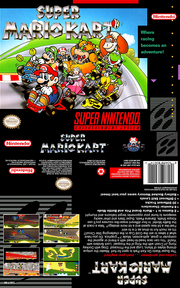 Jogo Super Mario Kart - Super Nintendo