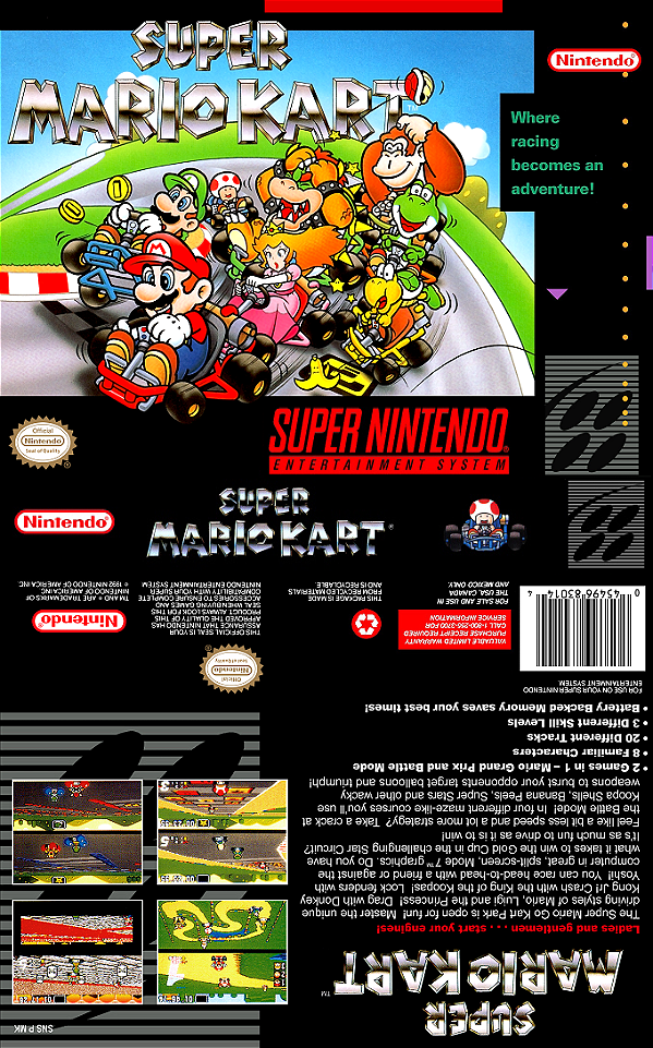 Super Mario Kart, Super Nintendo, Jogos