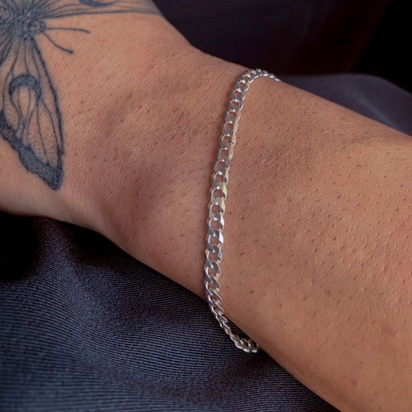 Pulseira de Prata Grumet 4 MM