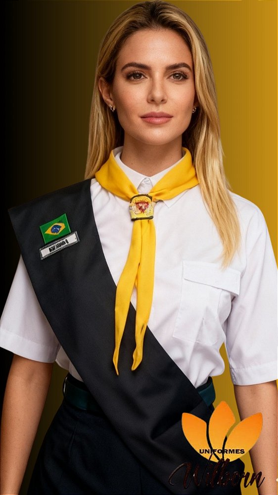UNIFORME DBV / DESBRAVADORES ADULTO FEMININO COMPLETO - MANGA CURTA - EMBLEMAS COSTURADOS