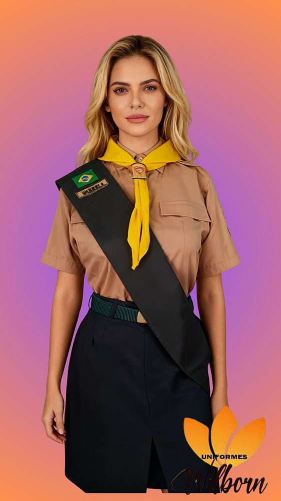 UNIFORME COMPLETO DBV / DESBRAVADORES JUVENIL FEMININO - MANGA CURTA - EMBLEMAS COSTURADOS