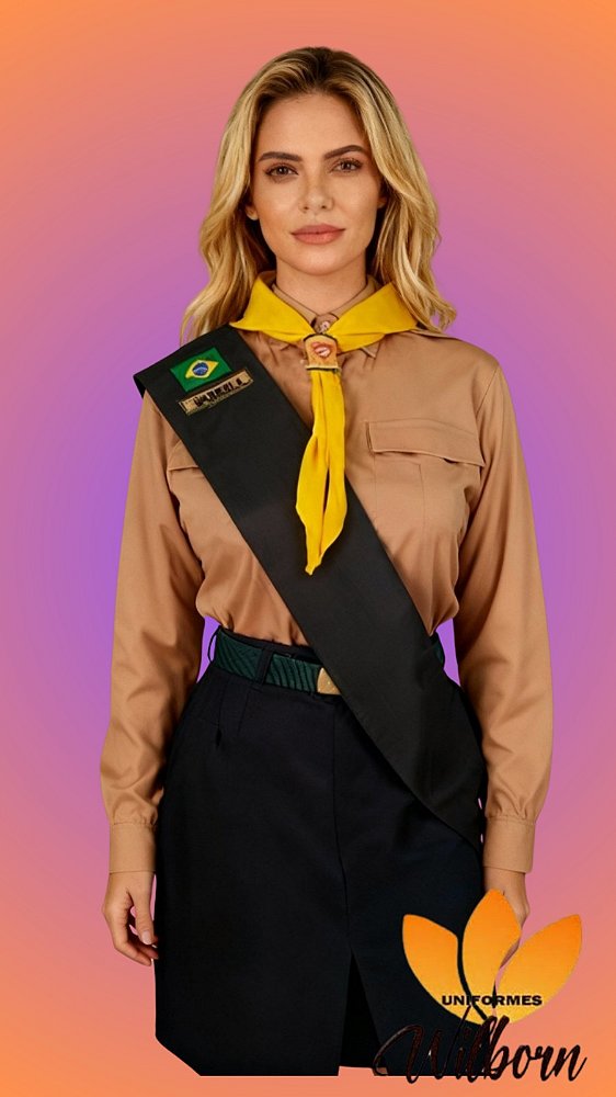 UNIFORME DBV / DESBRAVADORES JUVENIL FEMININO COMPLETO - MANGA LONGA - EMBLEMAS COSTURADOS