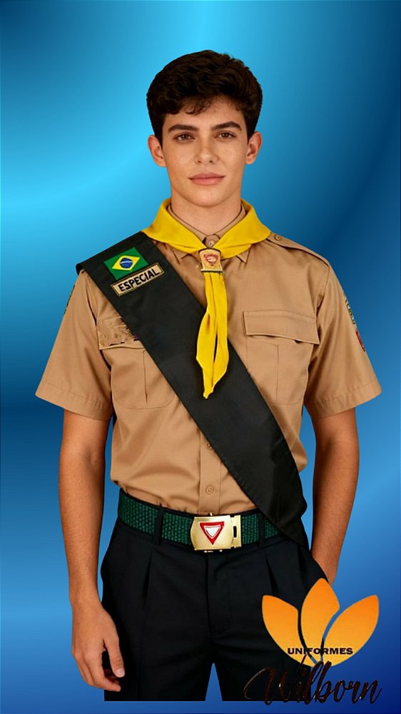 UNIFORME DBV / DESBRAVADORES JUVENIL MASCULINO COMPLETO - MANGA CURTA - EMBLEMAS COSTURADOS