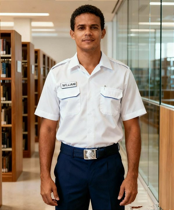 UNIFORME ADULTO MASCULINO AVT (AVENTUREIROS) - MANGA CURTA - CAMISA, CALÇA E CINTO - EMBLEMAS COSTURADOS