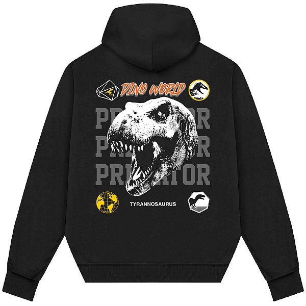 Blusão Blusa de Moletom Canguru Streetwear - Dino Word Predator
