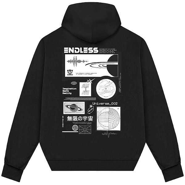 Blusão Blusa de Moletom Canguru Streetwear - Endless Saturn