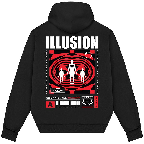 Blusão Blusa de Moletom Canguru Streetwear - Illusion Urban Style
