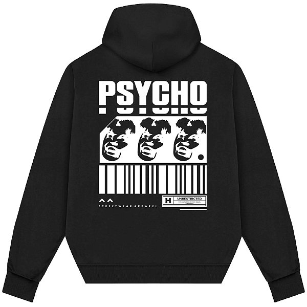 Blusão Blusa de Moletom Canguru Streetwear - Psycho