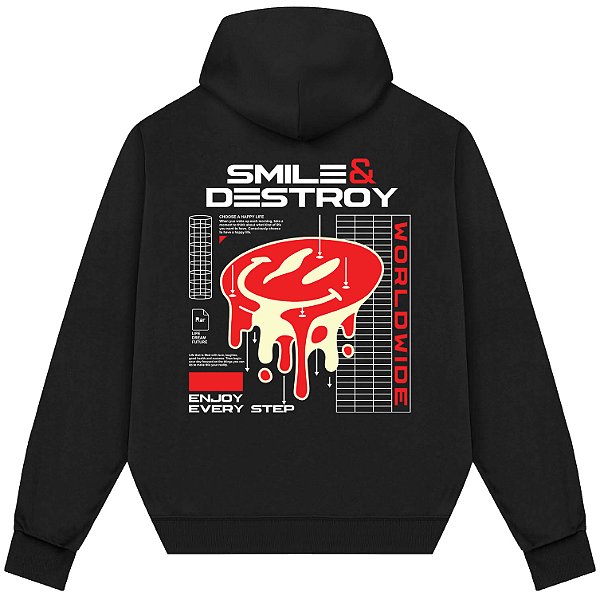 Blusão Blusa de Moletom Canguru Streetwear - Smile and Destroy