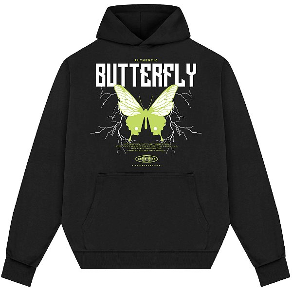 Blusão Blusa de Moletom Canguru Streetwear - Butterfly Green