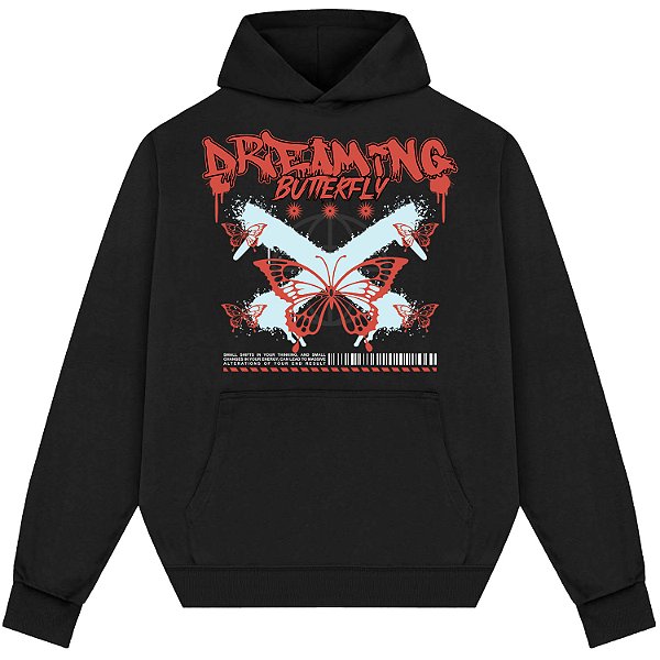 Blusão Blusa de Moletom Canguru Streetwear - Dreaming Butterfly