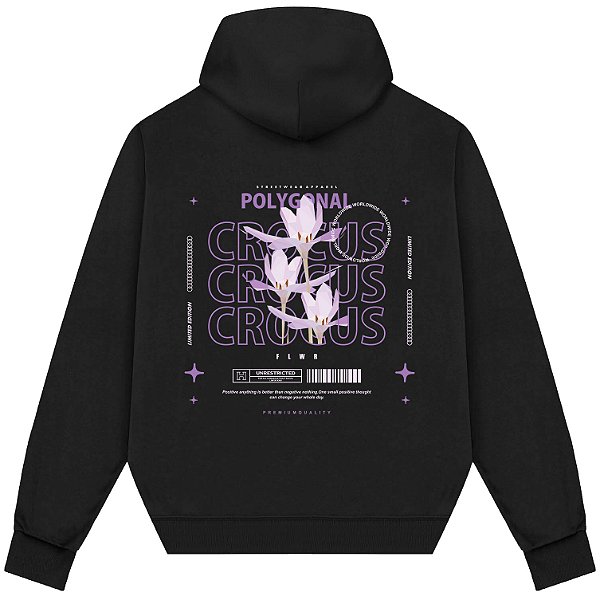 Blusão Blusa de Moletom Canguru Streetwear - Crocus Poligonal