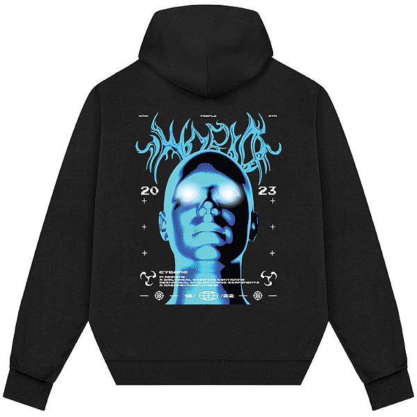 Blusão Blusa de Moletom Canguru Streetwear - Cyborg People