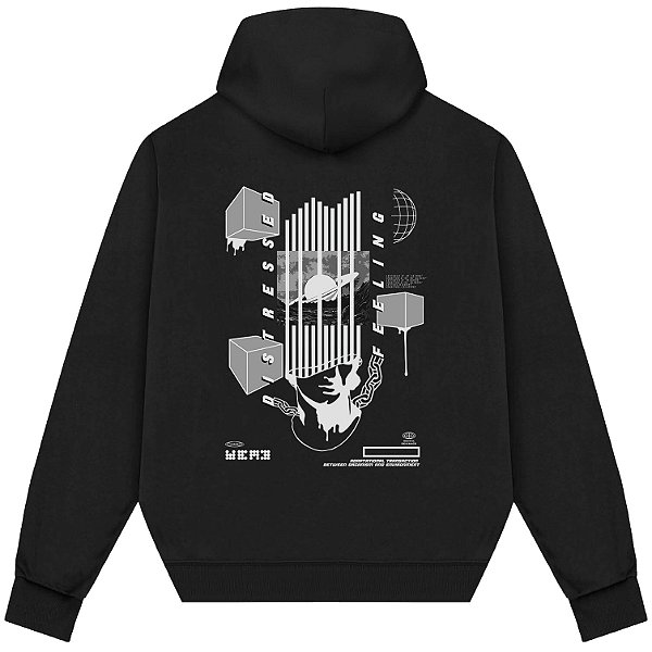 Blusão Blusa de Moletom Canguru Streetwear - Distressed Feeling