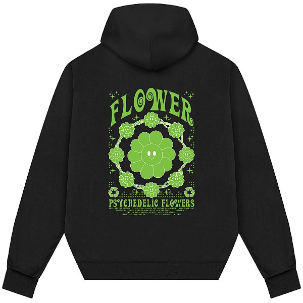 Blusão Blusa de Moletom Canguru Streetwear - Flower Psichodelych