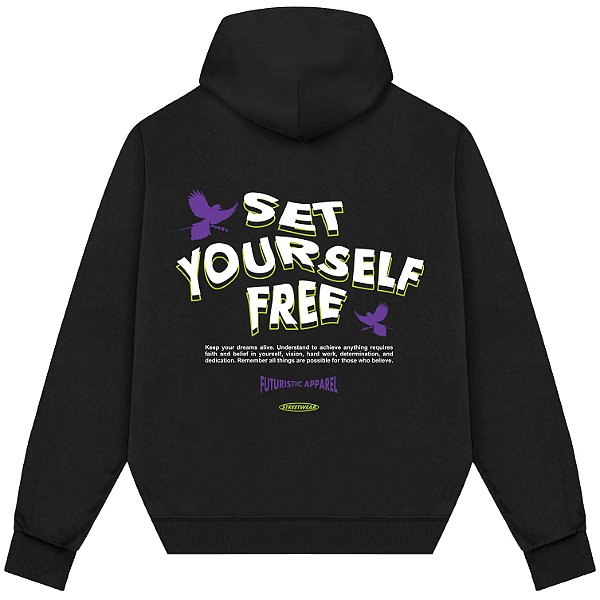 Blusão Blusa de Moletom Canguru Streetwear - Set Yourself Free