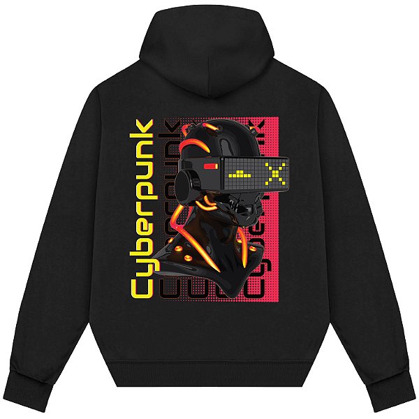 Blusão Blusa de Moletom Canguru Streetwear - Cyberpunk Robot