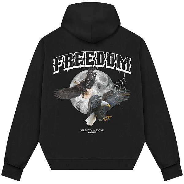 Blusão Blusa de Moletom Canguru Streetwear - Freedom Moon