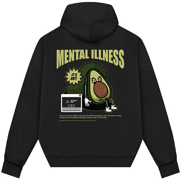 Blusão Blusa de Moletom Canguru Streetwear - Mental Illness