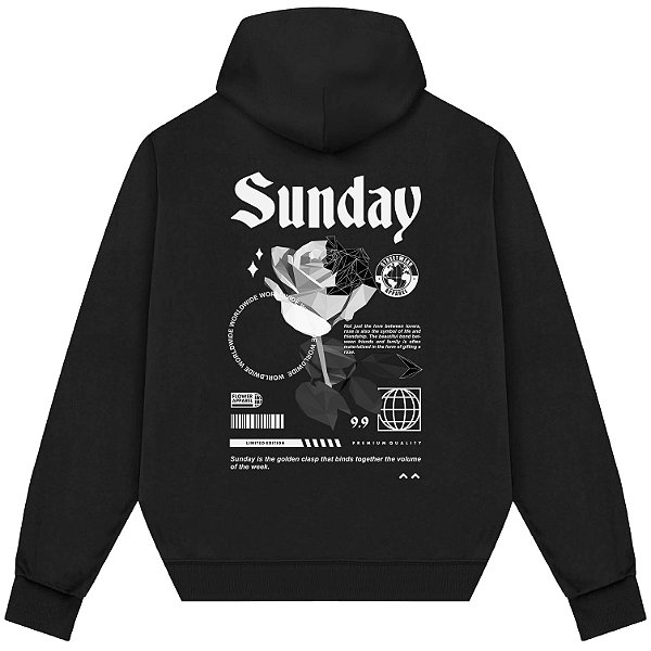 Blusão Blusa de Moletom Canguru Streetwear - Sunday Rose