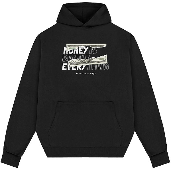 Blusão Blusa de Moletom Canguru Streetwear - Money Behind Everything